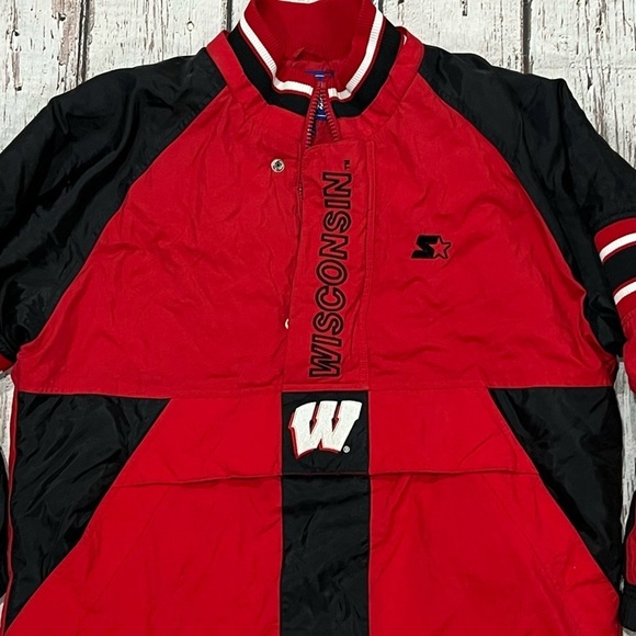 Vintage University of Wisconsin Badgers Starter NCAA College Zip Up Puffy Jacket - Picture 7 of 12